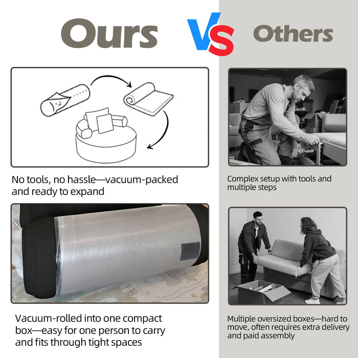 Round Sofa Bed With 3 Pillows For Living Room