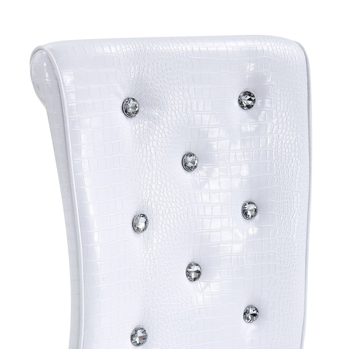 Elegant Design Alligator Skin Upholstered Dining Chairs