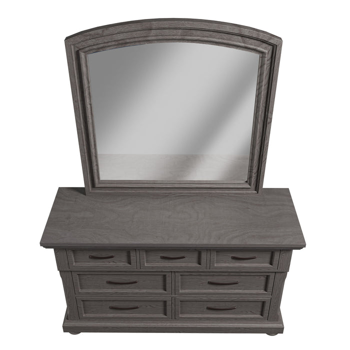1 Piece Dresser With Handles And Unique Round Legs - Antique Gray