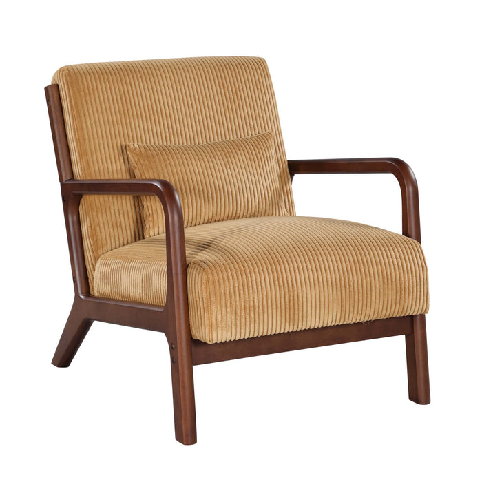 Upholstered Armchair With Back Support Pillow