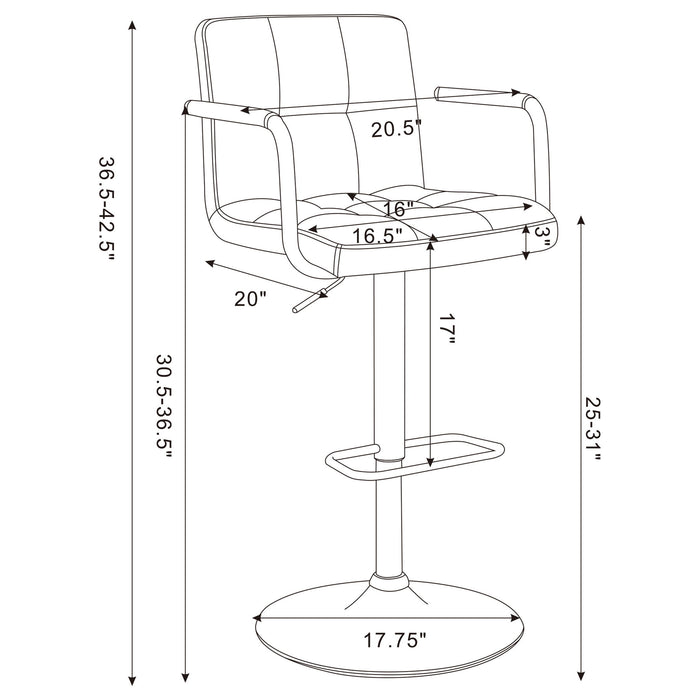 Adjustable Bar Stool With Hydraulic Height Adjustment