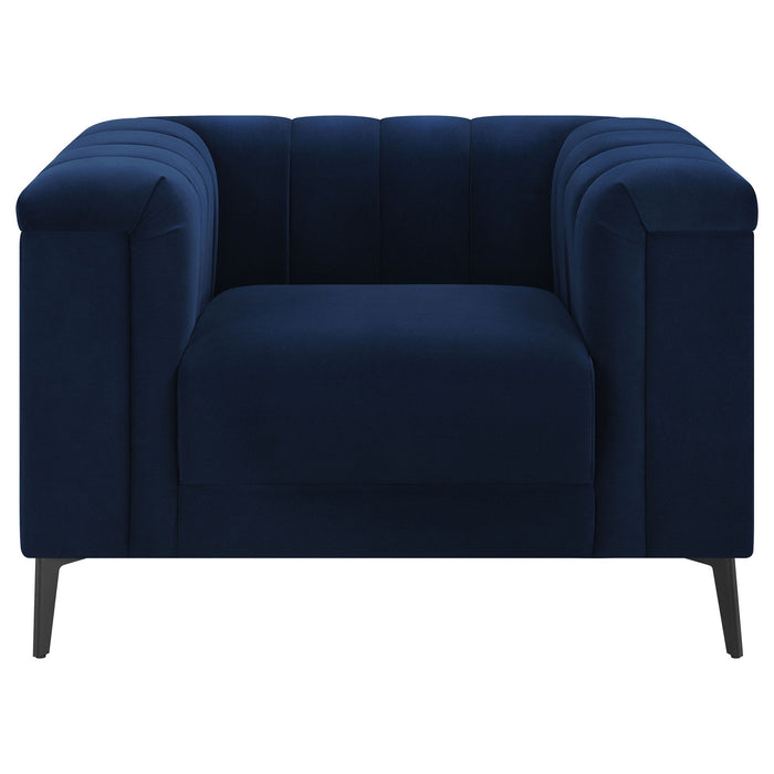 Darci - Accent Armchair With Seating And Tapered Legs - Blue