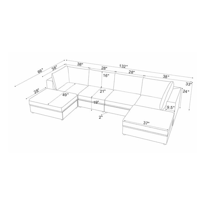 Modern Reversible Modular Sectional