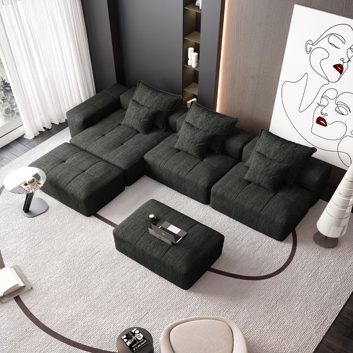 Modern Oversized Diy Combination, Modular Sectional Sofa With Pillows