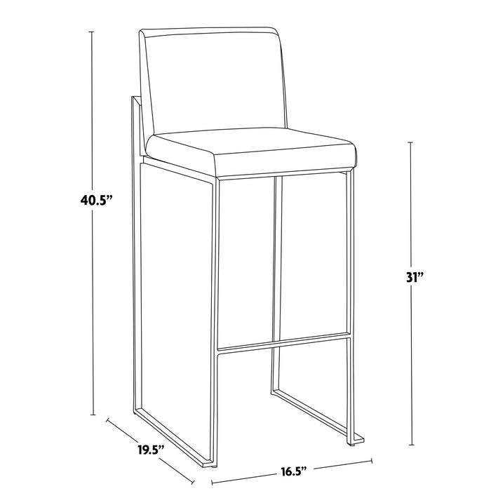 Fuji - Contemporary Design High Back Barstool
