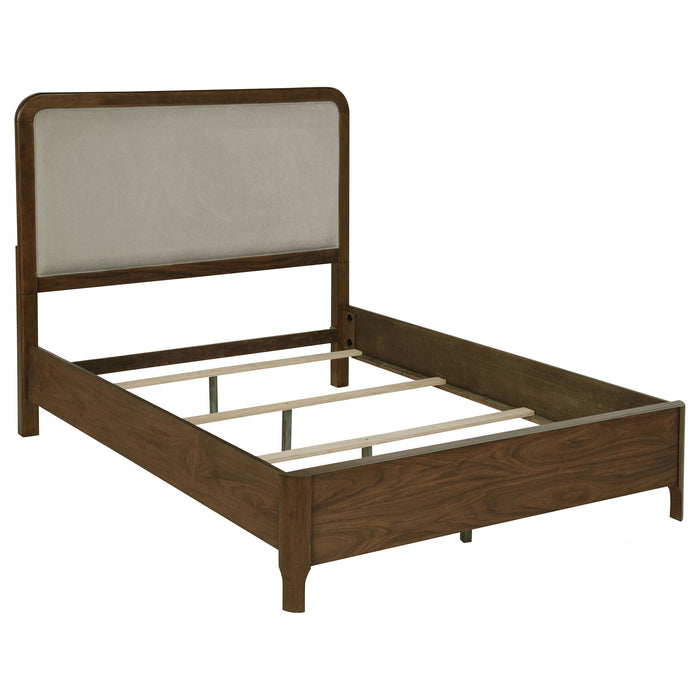 Verona - Queen Upholstered Panel Bed - Walnut