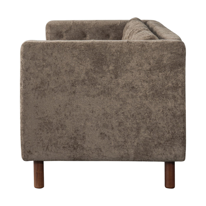 3 Seater Sofa With Square Arms, Tufted Pillow Back For Living Room