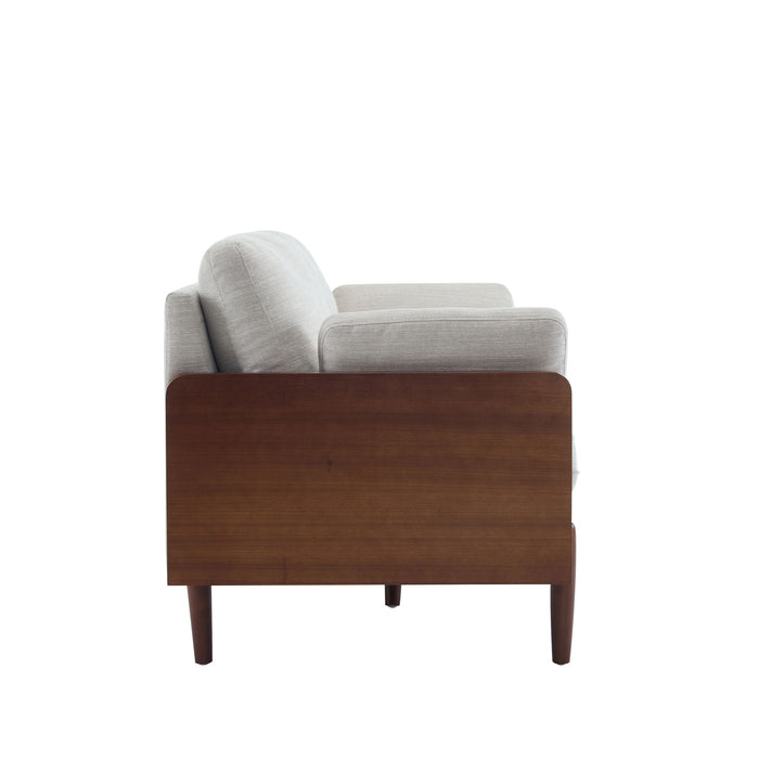 Mid Century Moderne Sofa With Wood Sides