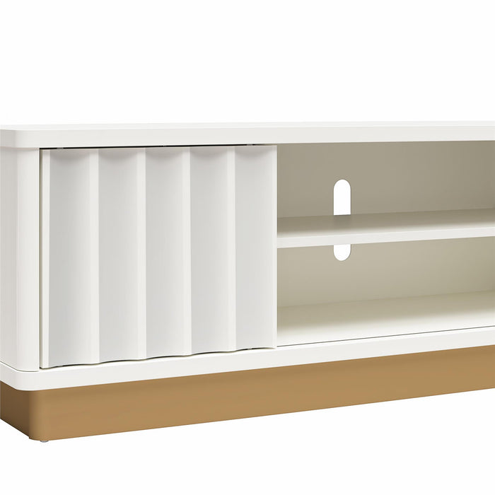 Rene - Scalloped TV Stand For TVs Up To 65" - White