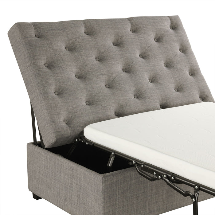 Convertible Folding Sofa Bed Ottoman With Memory Mattress And Tufted Design