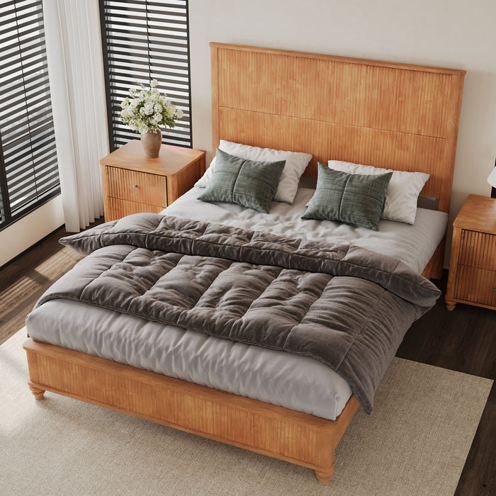 Platform Bed Frame & Tall Headboard