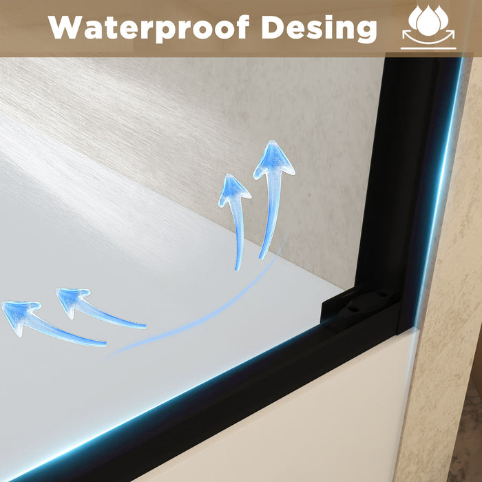 Double Sliding Shower Door With Explosion Proof Film
