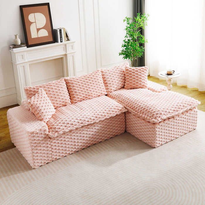 Modular Sofa, Convertible Twin Seat With Chaise Lounge