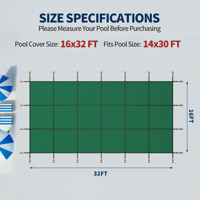 Swimming Pool Safety Cover - Dark Green