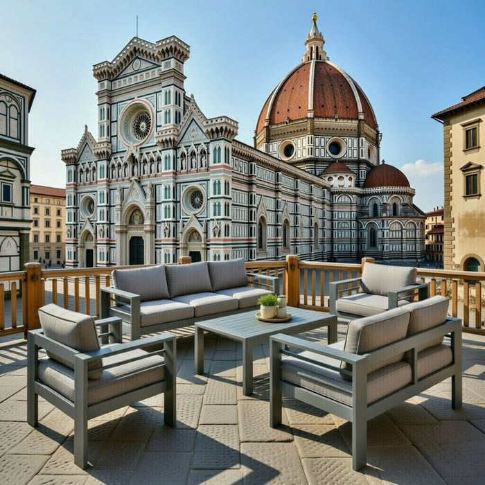 Outdoor Patio Set All-Weather With Thick Cushions