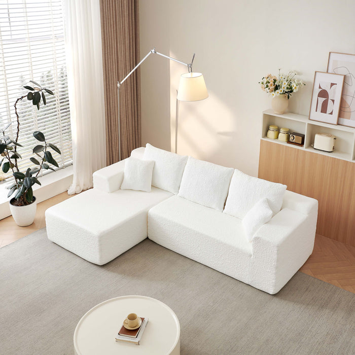 Modular Cloud Sectional Couch With L Shape Chaise, Deep Seat