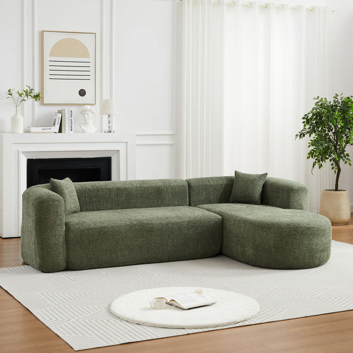 L - Shape Boneless Cloud Couch With 2 Throw Pillows For Living Room