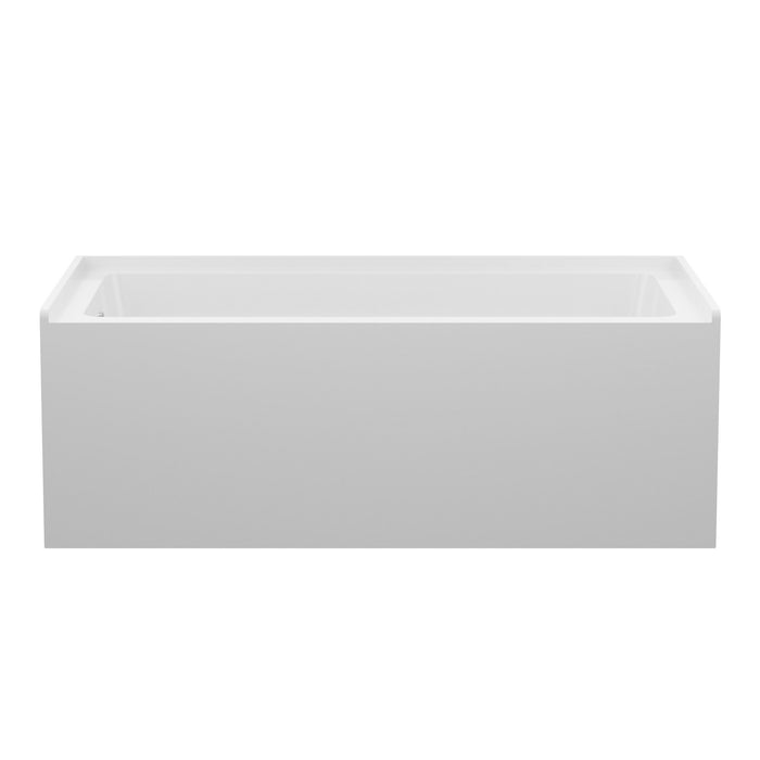 Alcove Soaking Bathtub With Skirt - Back-To-Wall Design, Compact - Glossy White