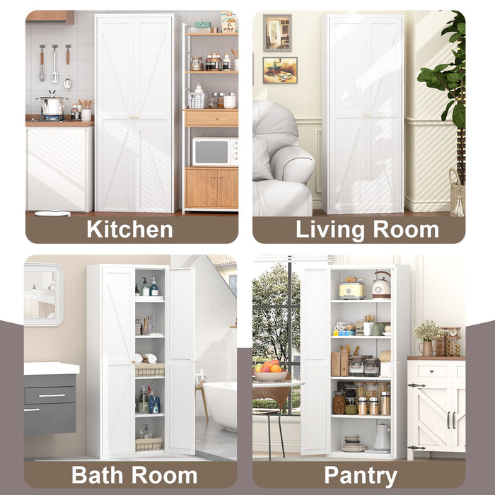 Adjustable 2 Door Storage Cabinet With Adjustable Shelves
