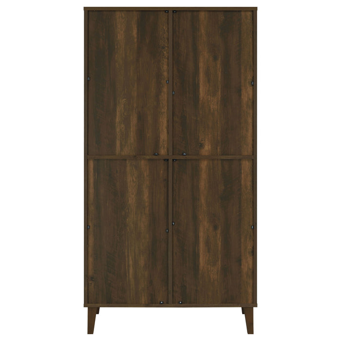 Sakai - 4 Door Tall Accent Cabinet With Slatted Doors - Brown