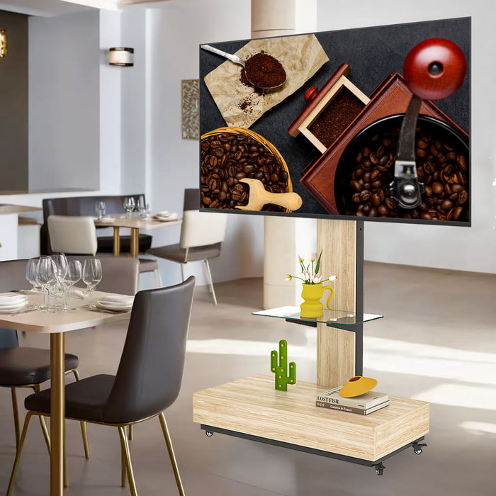 Adjustable Height Mobile TV Cart