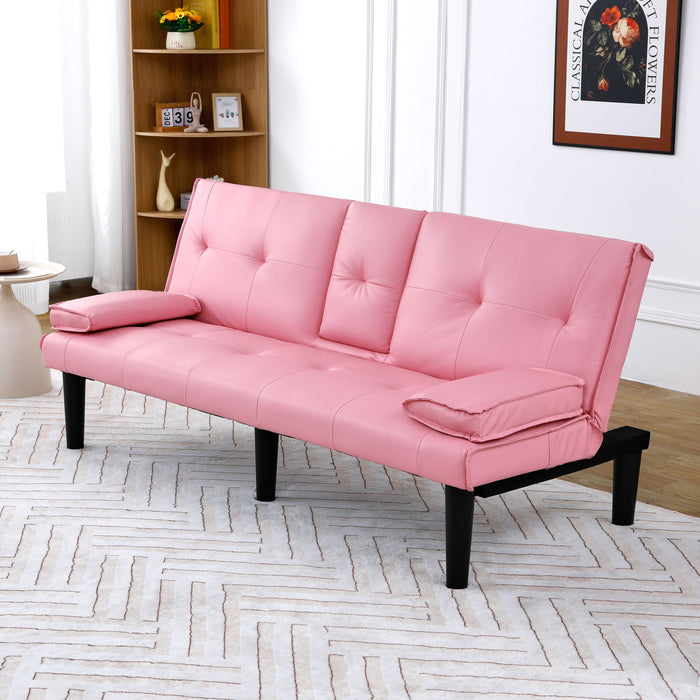 Sofa Bed With Foldable Design And Cup Holder