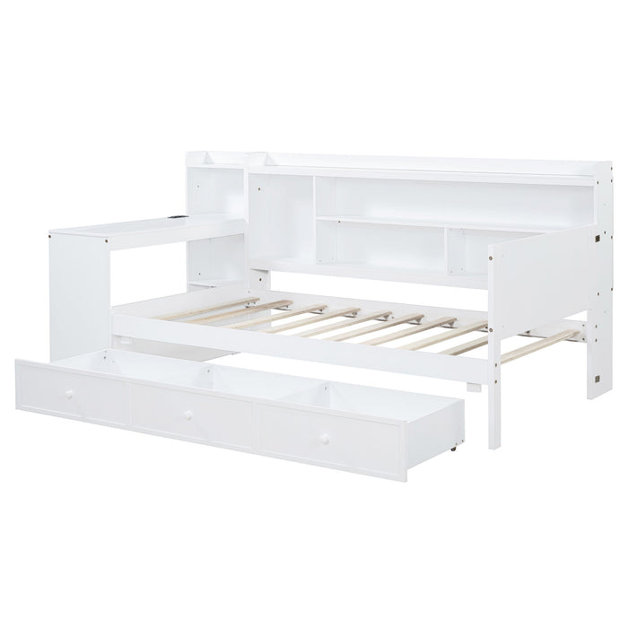Daybed With 3 Drawers USB Ports And Desk