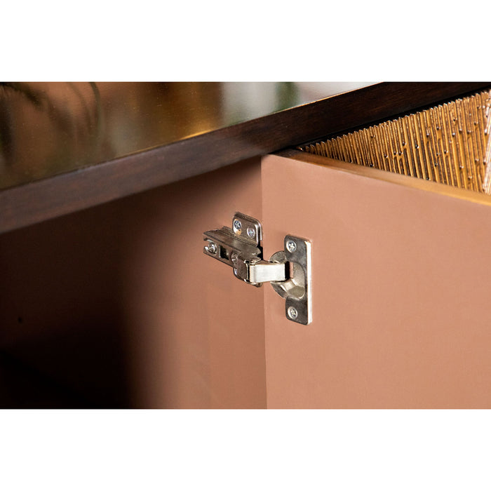 Capri - 4 Door Accent Cabinet - Brown / Gold
