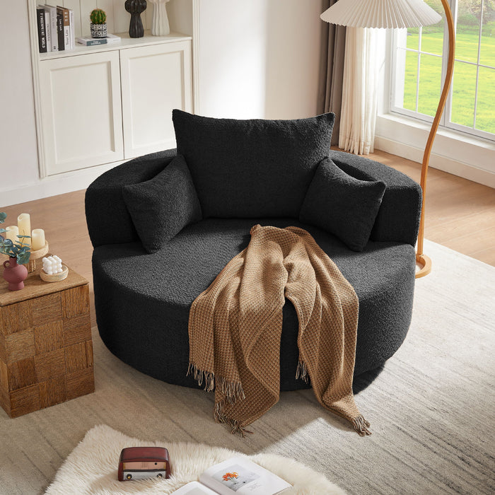 360° Swivel Chair Accent Barrel Chair With Removable Pillows