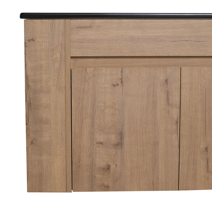 Wall Mounted Bathroom Vanity With Basin And Adjustable Open Shelf