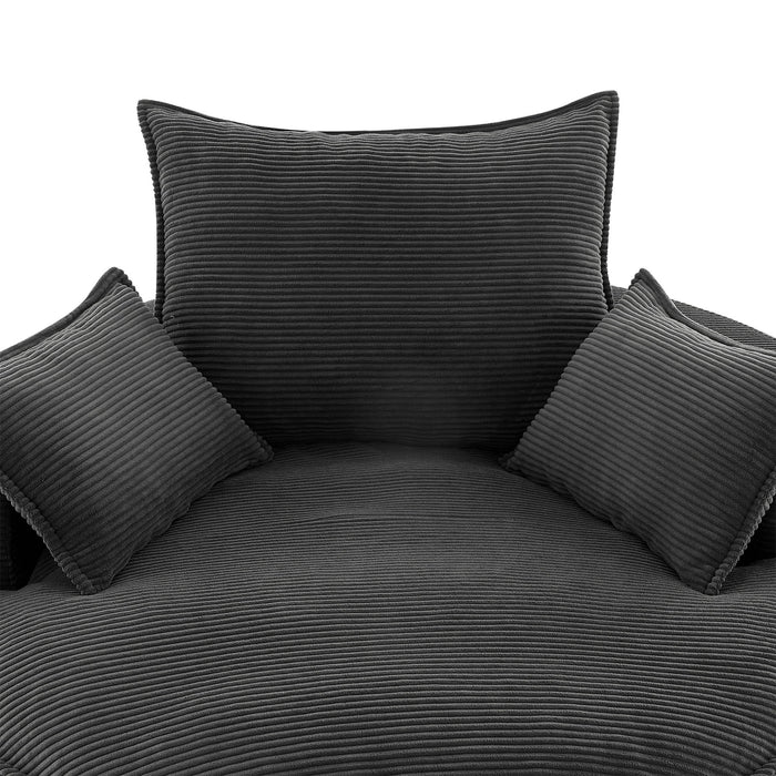 360° Swivel Accent Barrel Chair With Dual Layer Cushion And 3 Removable Pillows