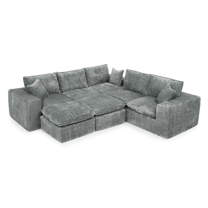 Sectional Sofa With Moveable Ottoman