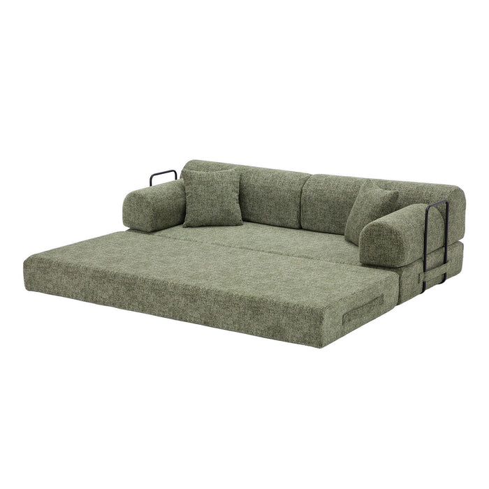 Modern 2 Tone Fabric Convertible Sleeper Sofa Bed