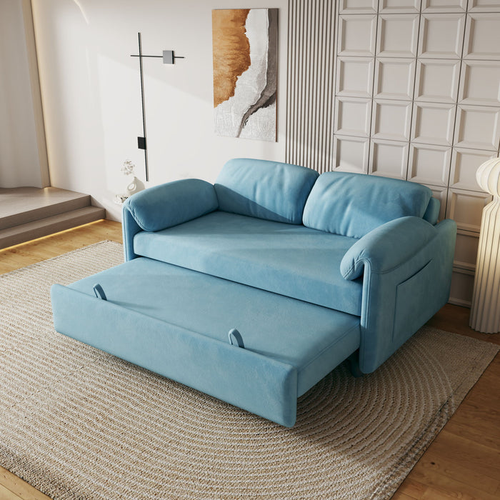 Sofa, Dual Purpose Lounge With Retractable Queen Size Bed