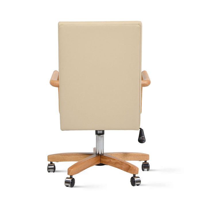 Dumont - Modern Farmhouse High Back Executive Home Office Chair - Neutral Cream Beige / Natural