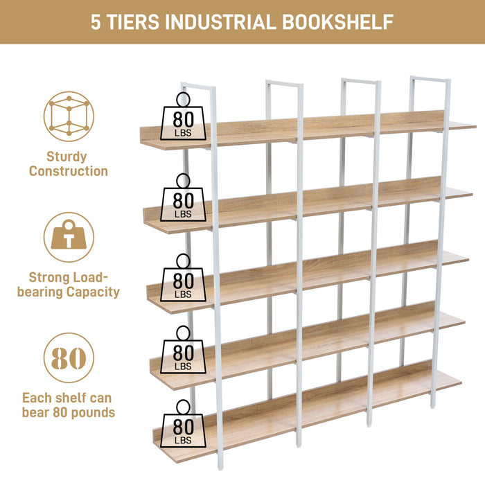 Vintage Industrial 5 Tier Bookcase