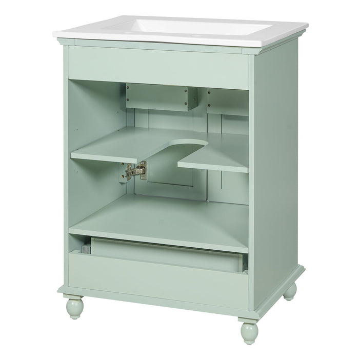 Modern Bathroom Vanity With Sink, Cabinet With Drawer And Dividers, Rectangular Storage Unit
