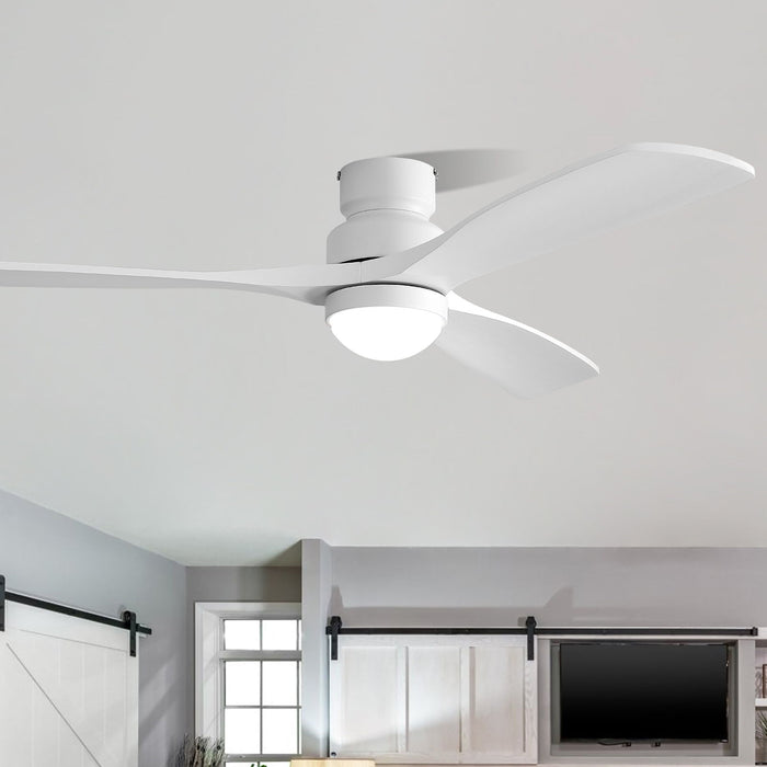 52" Ceiling Fan With Dimmable LED Light, 6 Speed DC Motor, 3 Blades