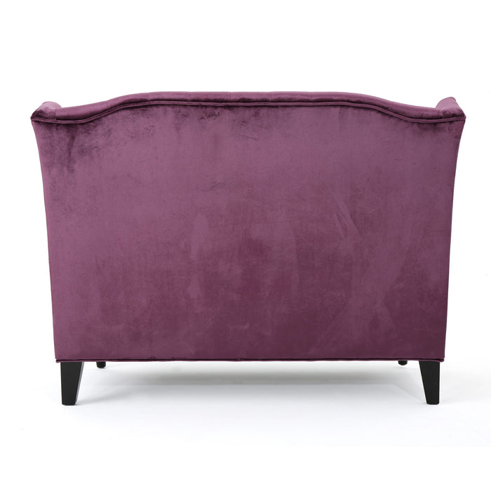 Nurturing - Upholstered Loveseat With Wing Back And Diamond Tufting