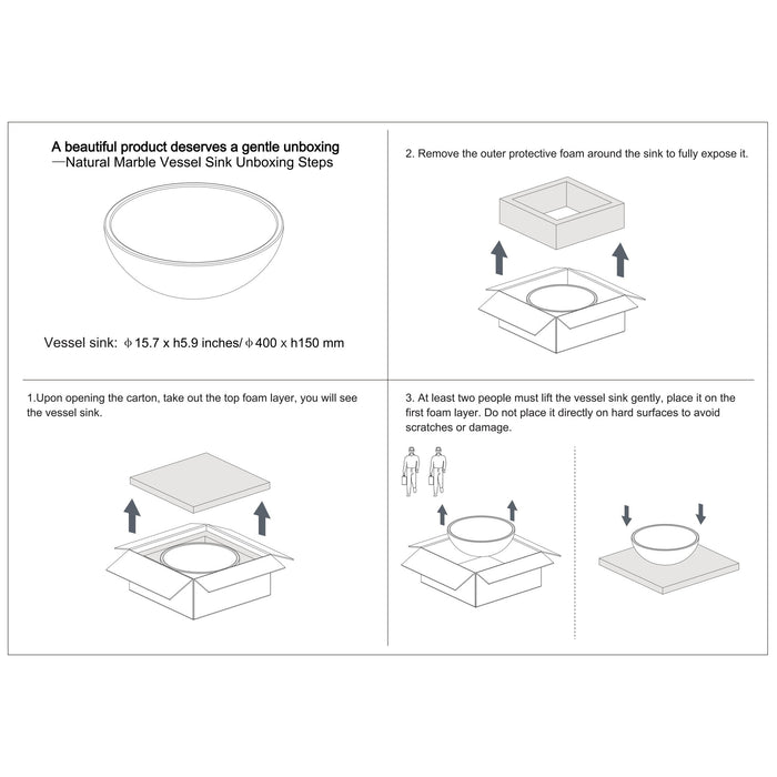 Bathroom Vessel Sink, Circular Design
