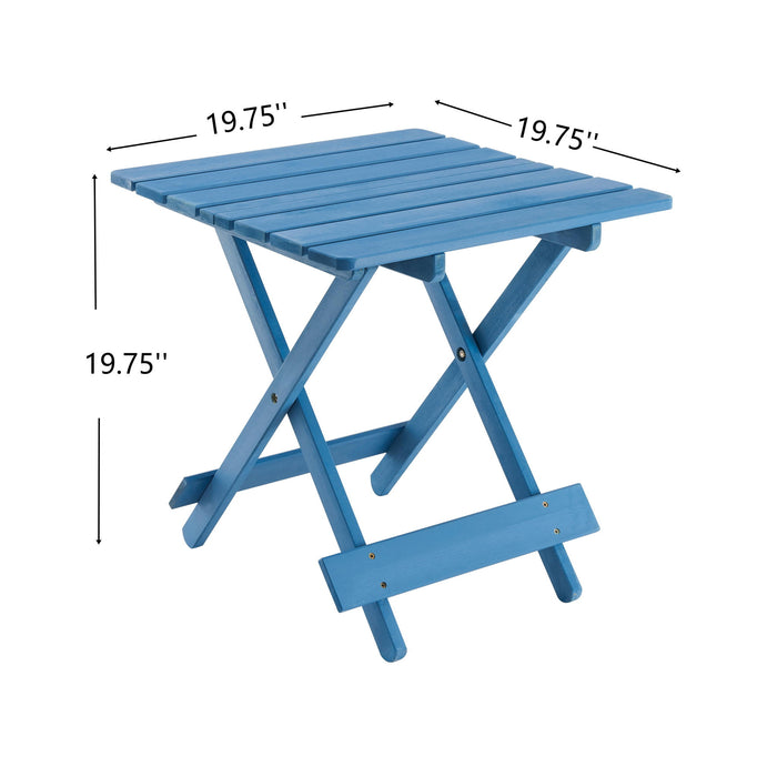 Folding Square Table For Backyard - Blue