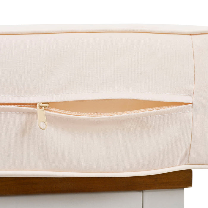 Outdoor Acacia Wood Bar Height Table And Eight Stools With Cushions