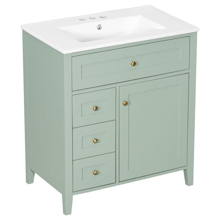 Bathroom Vanity With Sink, 3 Drawers And Adjustable Shelf, Freestanding Storage Unit