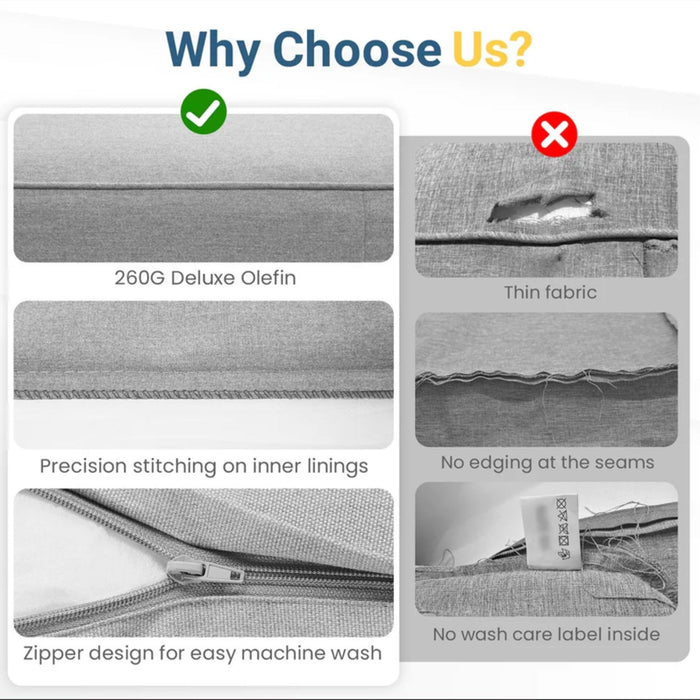 Modern All-Weather Patio Armchairs & Thick Cushions (Set of 2)