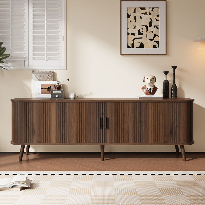 70" TV Stand, Media Center With Ample Storage - Dark Brown