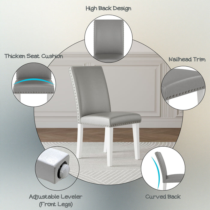 Upholstered Dining Chair With High Back Design (Set of 2)