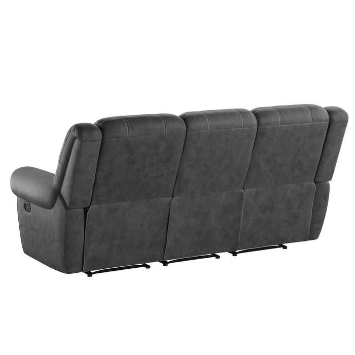 Reclining Sofa - Gray - Faux Leather