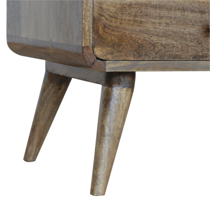 Solid Wood Curved Media Unit