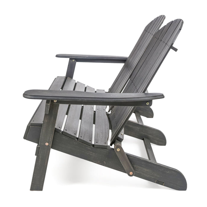Outdoor Adirondack Rocking Loveseat With Hand Crafted Details
