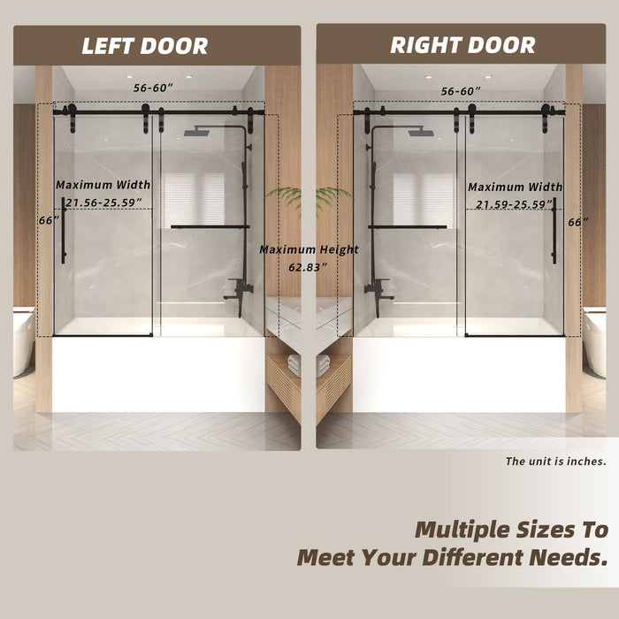 Frameless Sliding Bathtub Door With Frame